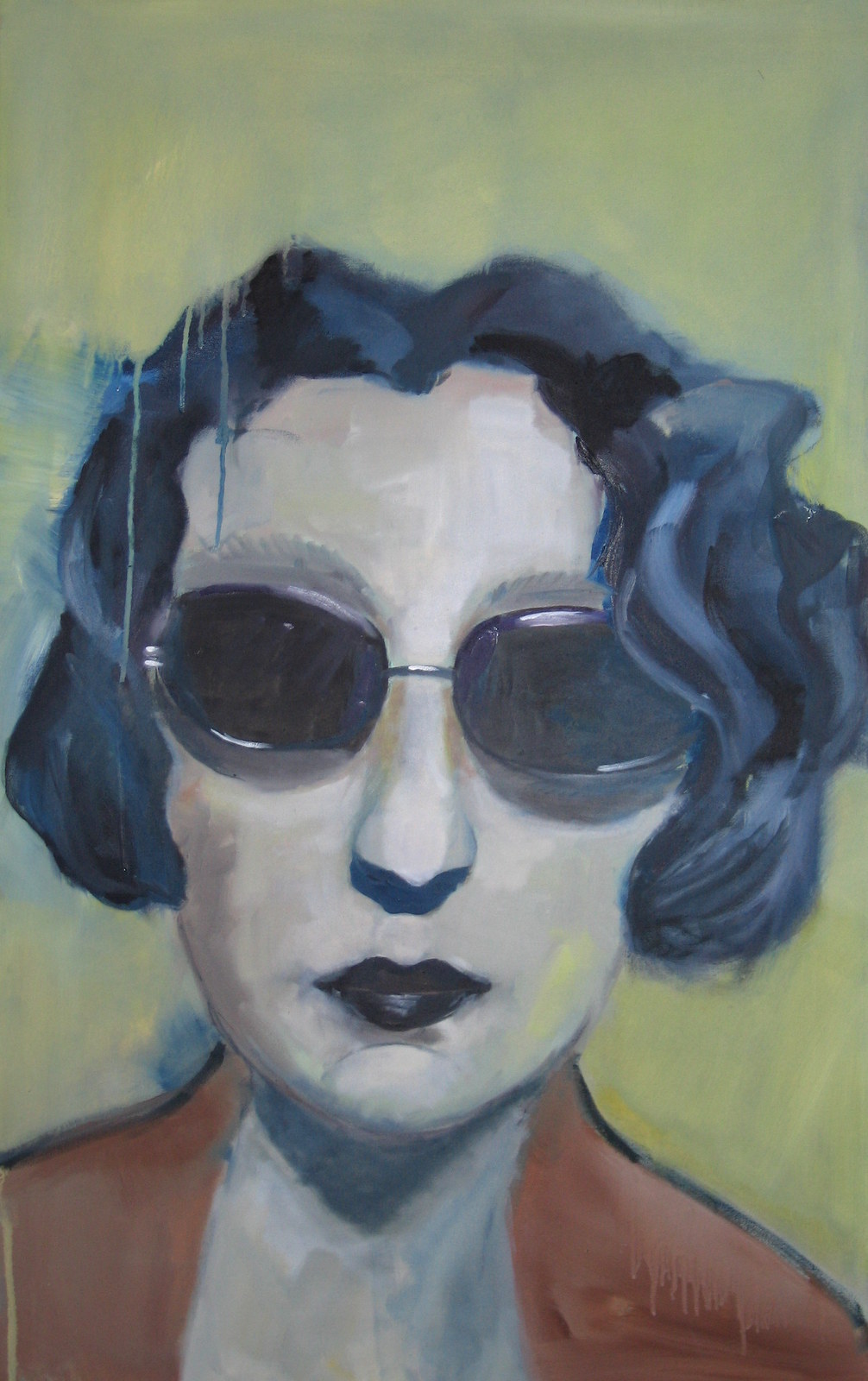 Portrait mit Sonnenbrille - 100 x 60 cm (2008) - Ã–l a. LW